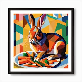 Rabbit with his favorite food Art Print