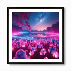 Cotton magic field Art Print