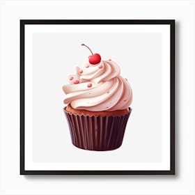 Cupcake With Cherry 20 Art Print