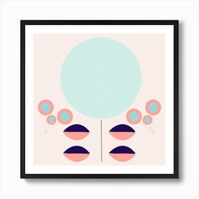 Retro Round Flower Composition 2 Art Print