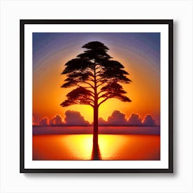 Sunset Tree 9 Art Print