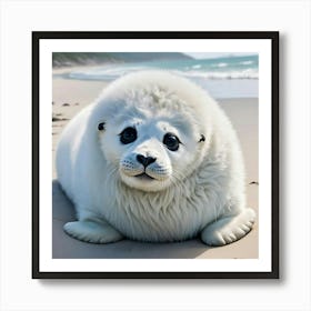 Seal Pup On The Beach Art Print