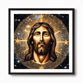 Jesus Face Art Print