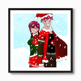 Christmas couples Art Print