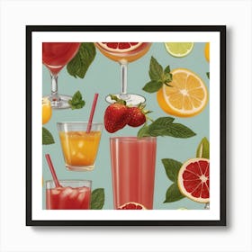 Default Nonalcoholic Cocktails And Smoothies Aesthetic 2 Art Print