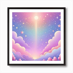 Sky With Twinkling Stars In Pastel Colors Square Composition 14 Art Print