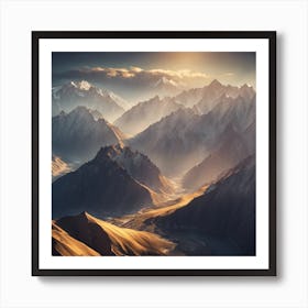 Sunrise In The Mountains 1 Art Print