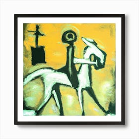 An Abstract Impressionist Oil Painting Of Don Quixote 3 Art Print