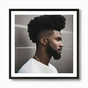 Afro Hairstyles For Men Art Print