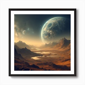 Space Landscape Wallpaper Art Print