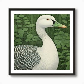 Ohara Koson Inspired Bird Painting Goose 1 Square Art Print