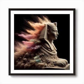 Sculpture of stone and sand in a Sphinx shape 1 Art Print