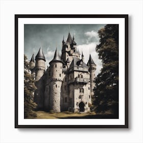 Castle In The Woods 1 Art Print