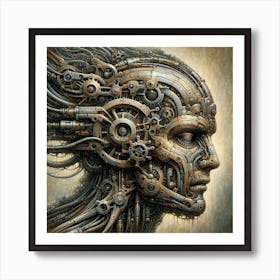 Mechanical Head Art Print