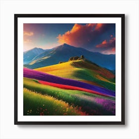 Colorful Landscape Wallpaper Art Print