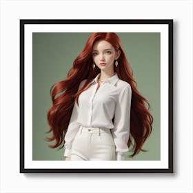 Red Haired Girl Art Print