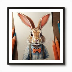 Bunny Drawing Art Print