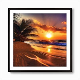 Sunset On The Beach 218 Art Print