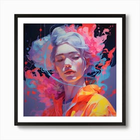 Fluro Fluid Splendor  05 Art Print