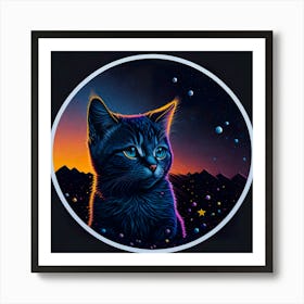 Cat Colored Sky (29) Art Print