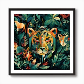 Tiger In The Jungle 12 Art Print