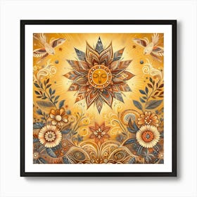 Sun And Birds Art Print