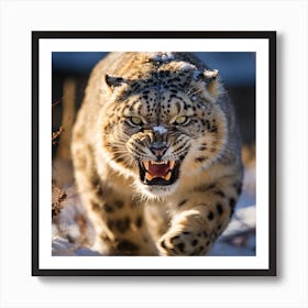 Snow Leopard - Snow Leopard Stock Videos & Royalty-Free Footage Art Print