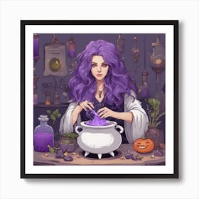 W purple haired witch Art Print