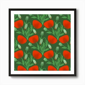 Poppy Fierce Wolf Poppies Bud Art Print