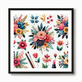 Floral Bouquet Png Art Print