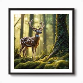 Deer In The Forest 87 Art Print