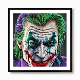Iconic Portrayal Of The Joker With His Signature Menacing Smile Art Print