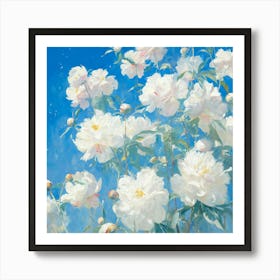 White Peonies Art Print