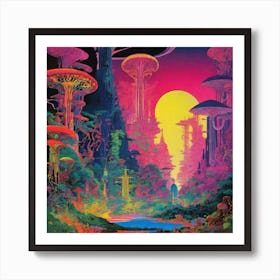 Psychedelic Forest 1 Art Print