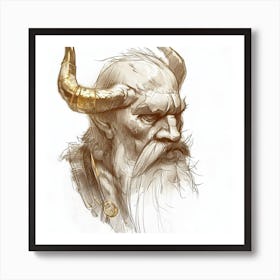 Viking Head Art Print