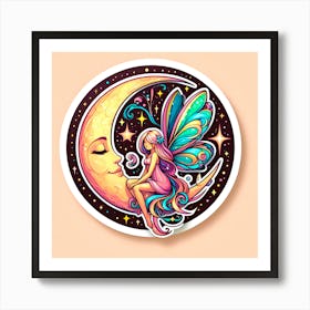 Fairy On The Moon 3 Art Print