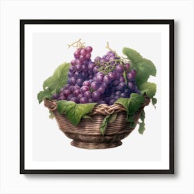Grapes In A Basket Art Print