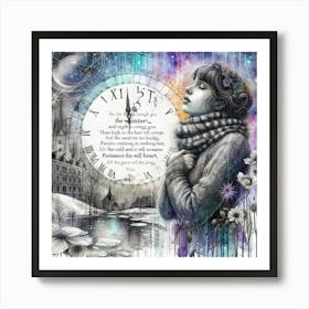 Captivating Watercolor Art: Embracing the Transition from Winter to Spring with AS 11.55 Art Print