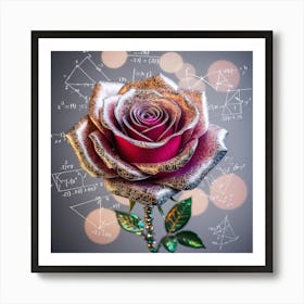 Rose With Mathematics Art Print