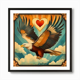 Eagle with Heart-shaped Cloud 5 Art Print