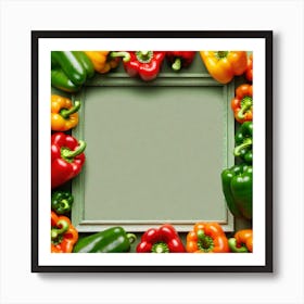 Colorful Peppers In A Frame 14 Art Print