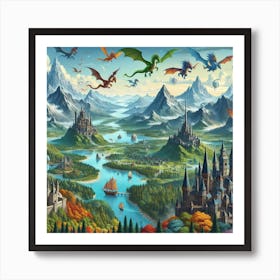 Castle Of Dragons Art Print