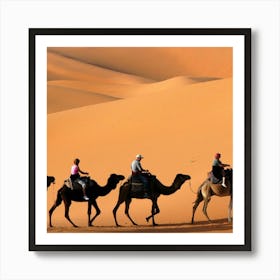 Camels In The Desert Affiche