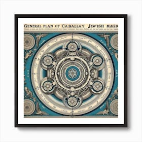 General Plan Of Caballey Jewish Magic Art Print