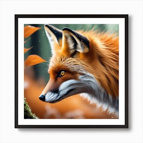 Fox In The Forest 63 Art Print