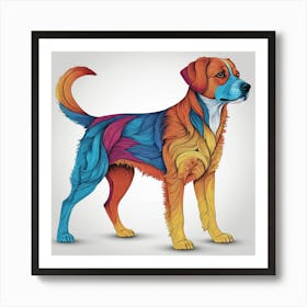 Tail Wagging dog art print Art Print