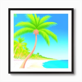 Palm Trees On The Beach 12 Art Print