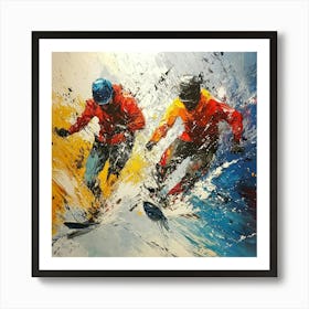 Two Skiers Art Art Print