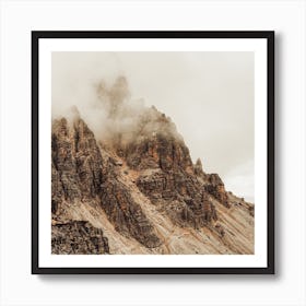 Misty Mountain Cliffs Square Art Print