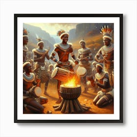 African Drumming 3 Art Print